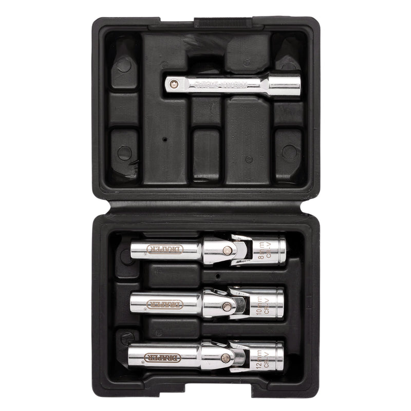 Draper 13605 Glow Plug Socket Set, 3/8" Sq. Dr. (4 Piece)