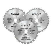 Trend CraftPro Cordless Saw Blade 165 x 20mm x 24T/40T (Pack 3) Trend - RockBottom Northampton