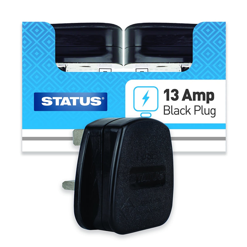 13 Amp Plug Black