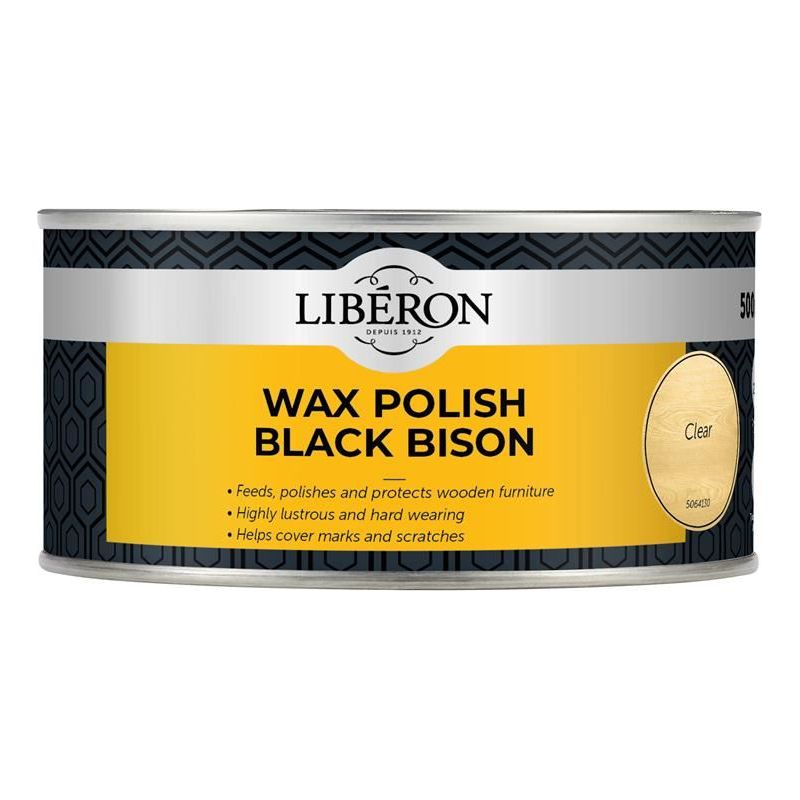 Liberon Wax Polish Black Bison Clear 500ml Liberon - RockBottom Northampton