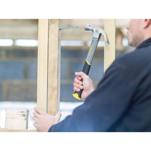 Stanley® Hand Tools Curved Claw Hammer Fibreglass Shaft 450g (16oz) STANLEY® Hand Tools - RockBottom Nothampton