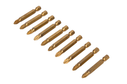 Blue Spot Tools 10 PCE 50mm Titanium Coated Pozi Power Bit Set