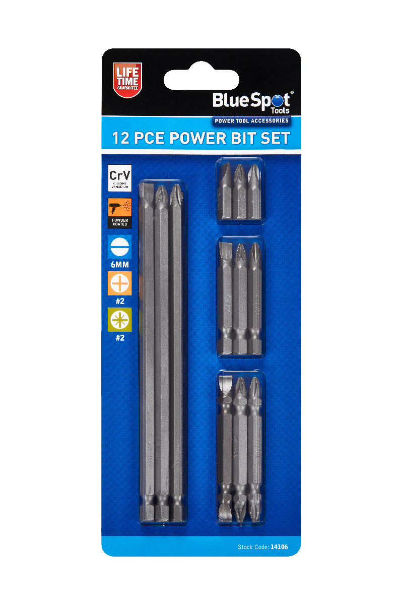 Blue Spot Tools 12 PCE Power Bit Set