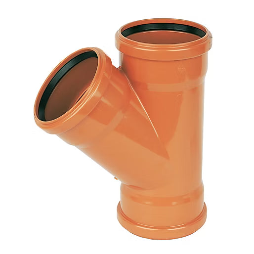 110mm Drainage PUSH-FIT 45° TRIPLE SOCKET EQUAL JUNCTION