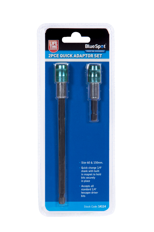 Blue Spot Tools 2 PCE 1/4" Magnetic Quick Adaptor Set