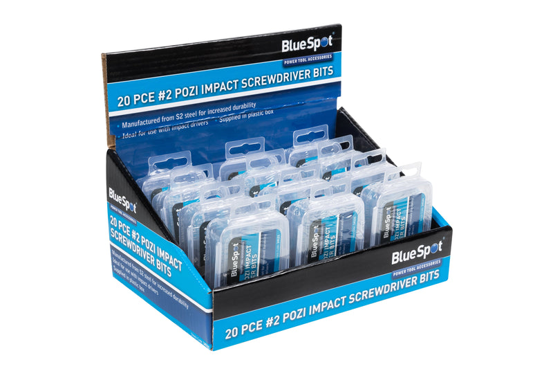 Blue Spot Tools 20 PCE PZ2 Impact Screwdriver Bits