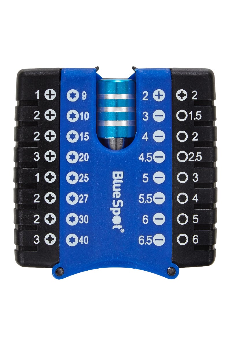 Blue Spot Tools 33 PCE Compact Chrome Vanadium Screwdriver Bit Set With Chuck