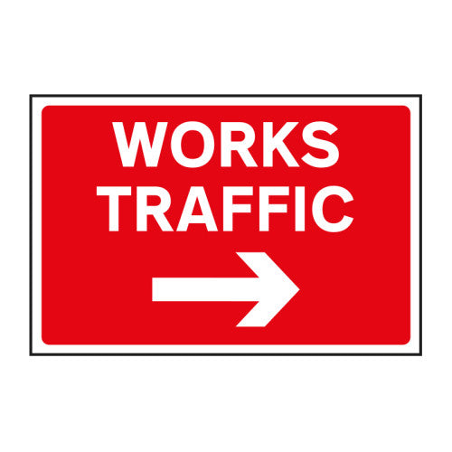 Works traffic arrow right 1.2mm Recyclable PP (600 x 400mm)