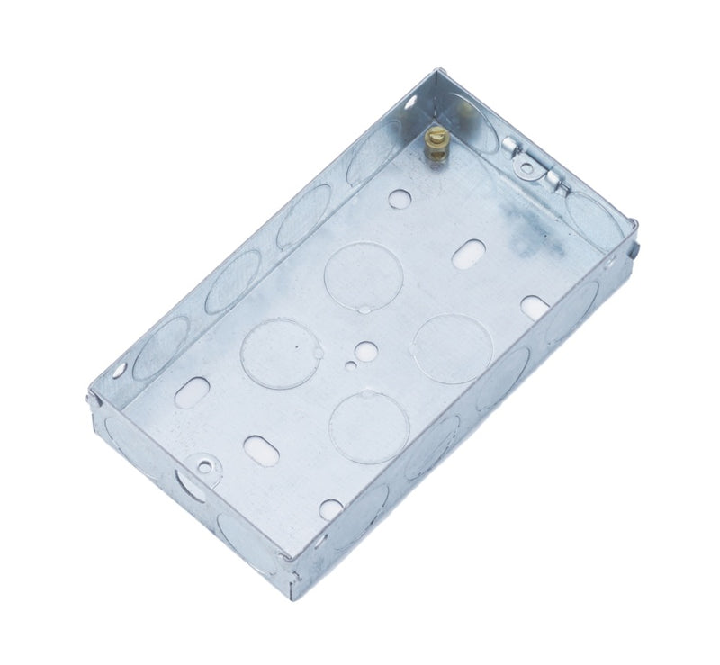 Securlec Metal Back Box 2 Gang 35mm