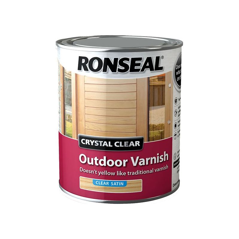 Ronseal Crystal Clear Outdoor Varnish Satin 750ml Ronseal - RockBottom Nothampton