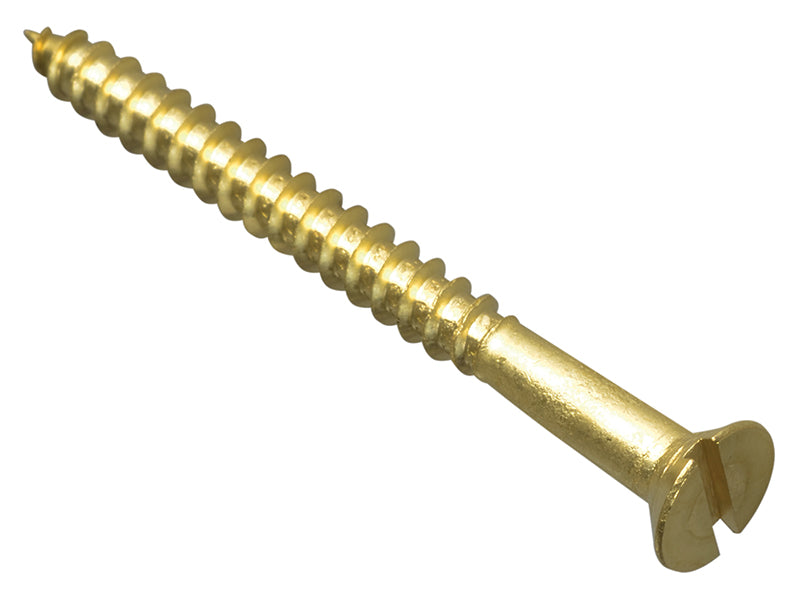 ForgeFix Wood Screw Slotted CSK Brass 2.1/2in x 12 ForgePack 4