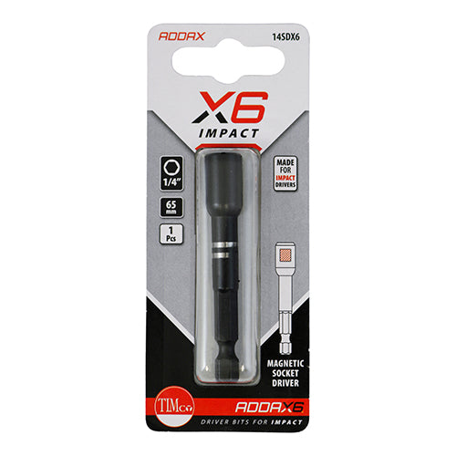 TIMCO X6 Impact Magnetic Socket Driver - 10mm x 65mm