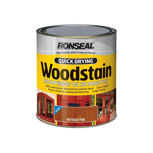 Ronseal Quick Drying Woodstain Satin Dark Oak 750ml Ronseal - RockBottom Nothampton