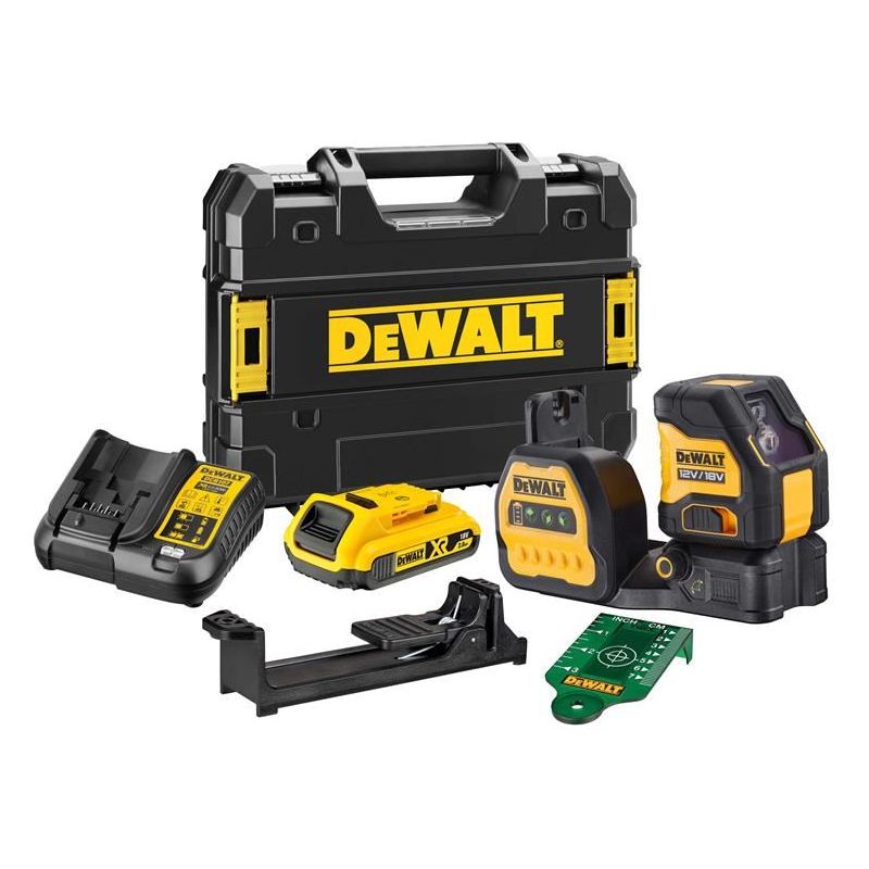 Dewalt Power Tools DCE088 D1G18 Self-Levelling Cross Line Green Beam Laser 12/18V 1 x 2.0Ah Li-ion DeWALT Power Tools - RockBottom Northampton