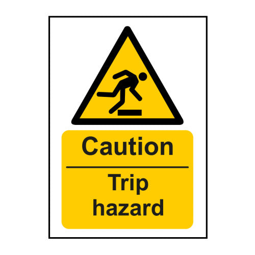 Caution Trip hazard 1.2mm Recyclable PP (297 x 420mm)