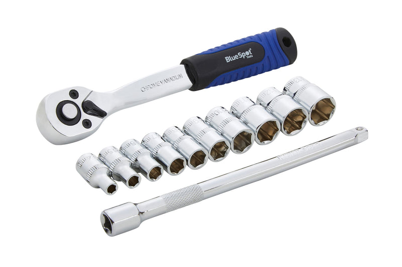 Blue Spot Tools 12 PCE 1/4" Ratchet & Socket Set