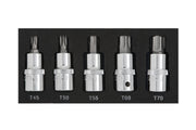 Blue Spot Tools 5 PCE 1/2" Torx Bit Set (T45-T70) (EVA FOAM)