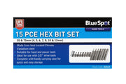 Blue Spot Tools 15 PCE 1/2" Drive Hex Bit Set (H4-H12)