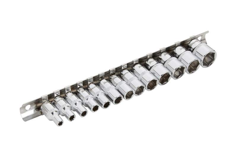 Blue Spot Tools 13PCE 1/4" Socket Set On Rail
