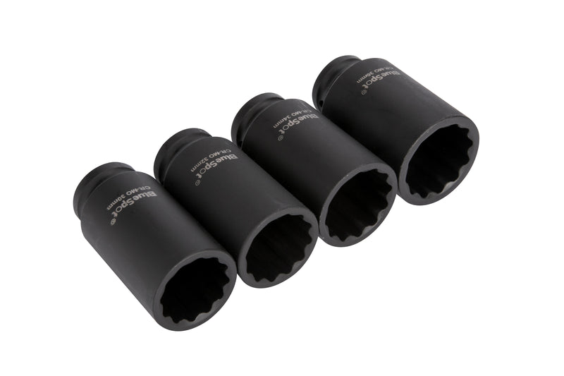 Blue Spot Tools 4 PCE 1/2" Cr-Mo Socket Set (30-36mm)