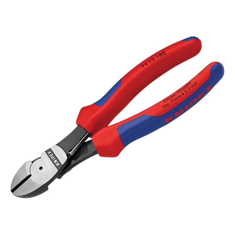 Knipex High Leverage Diagonal Cutters Multi-Component Grip with Spring 180mm Knipex - RockBottom Northampton