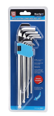 Blue Spot Tools 9 PCE Extra-Long Ball End Hex Key Set
