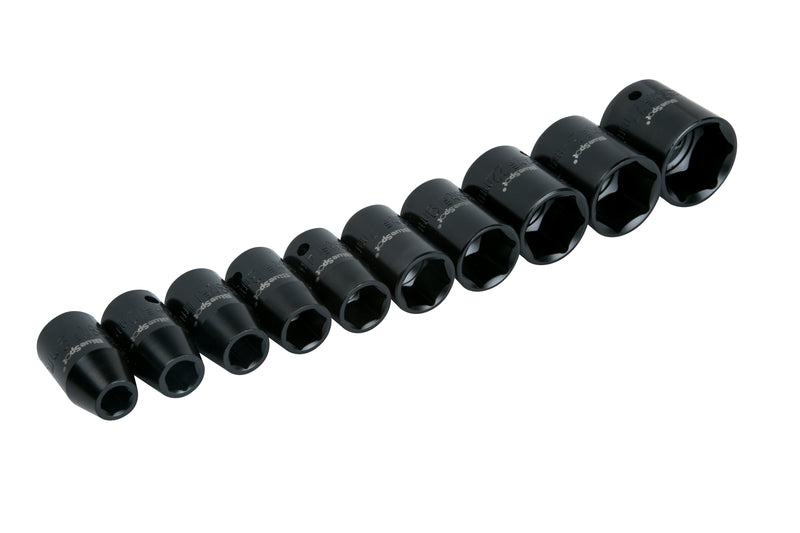 Blue Spot Tools 10 PCE 1/2" Metric Impact Sockets (9-27mm)