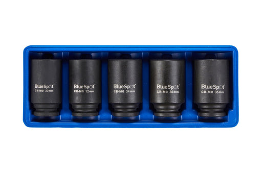Blue Spot Tools 5 PCE 1/2" Impact Hub Nut Sockets 30-36mm