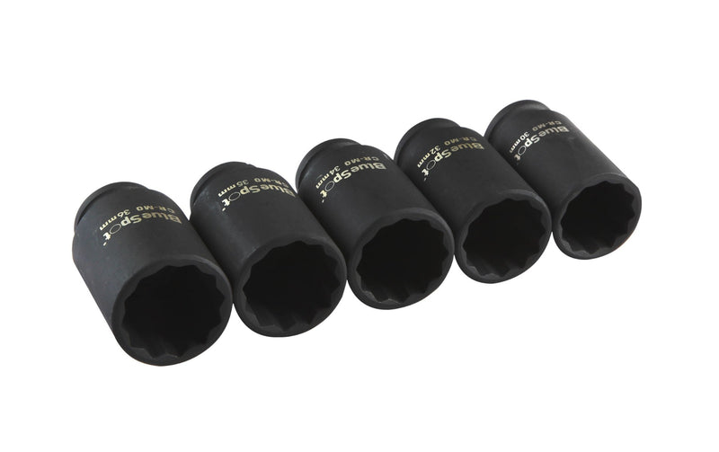 Blue Spot Tools 5 PCE 1/2" Impact Hub Nut Sockets 30-36mm
