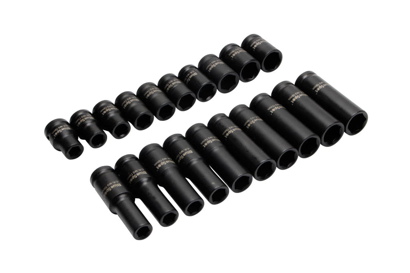 Blue Spot Tools 20 PCE 1/2" Deep and Shallow Metric Impact Sockets (10-19mm)