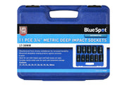 Blue Spot Tools 11 PCE 3/4" Metric Deep Impact Sockets (17-38mm)