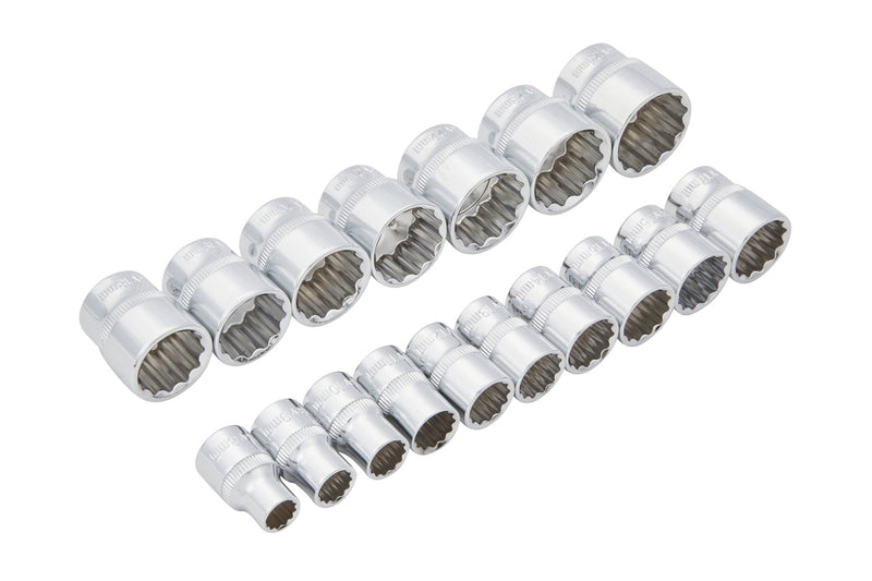 Blue Spot Tools 17 PCE 3/8" Metric Shallow Sockets (8-24mm) (EVA Foam)