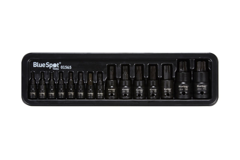 Blue Spot Tools 15 PCE 1/4" 3/8" 1/2" Impact Torx Bit Sockets