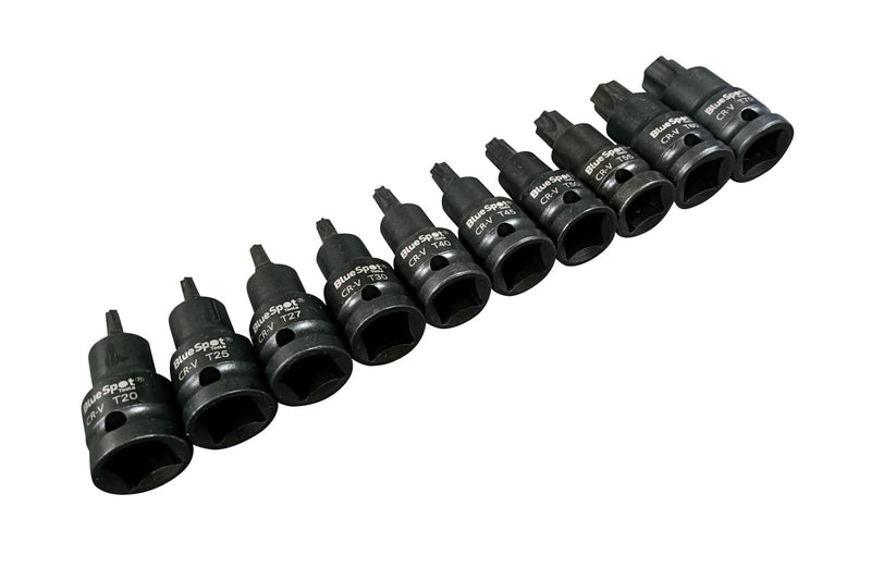 Blue Spot Tools 10 PCE 1/2" Impact Torx Bit Sockets (T20-T70)