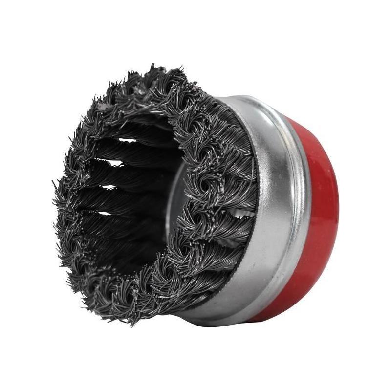 Faithfull Wire Cup Brush Twist Knot 80mm M14x2, 0.50mm Steel Wire Faithfull - RockBottom Northampton