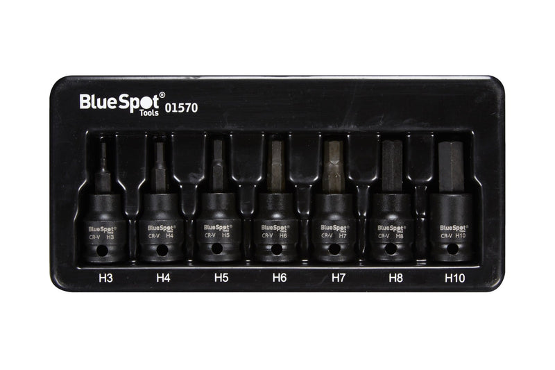 Blue Spot Tools 7 PCE 3/8" Impact Hex Bit Sockets (H3-H10)