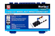 Blue Spot Tools 7 PCE ½” Wheel Nut Impact Socket Set (17, 19, 21mm)