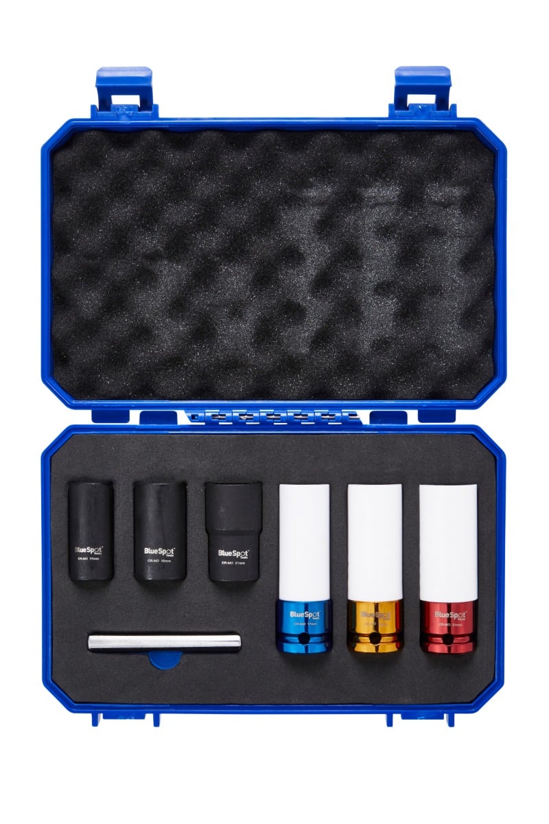 Blue Spot Tools 7 PCE ½” Wheel Nut Impact Socket Set (17, 19, 21mm)