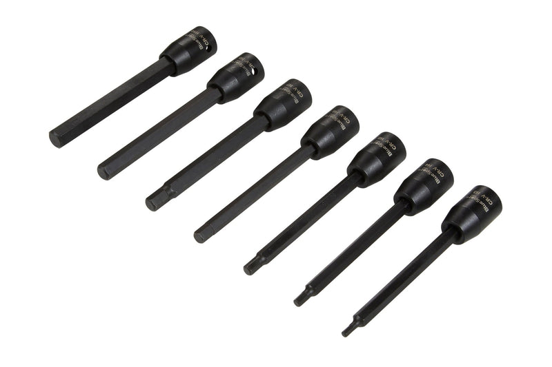Blue Spot Tools 7 PCE Extra Long 3/8" Impact Hex Bit Sockers H3-H10