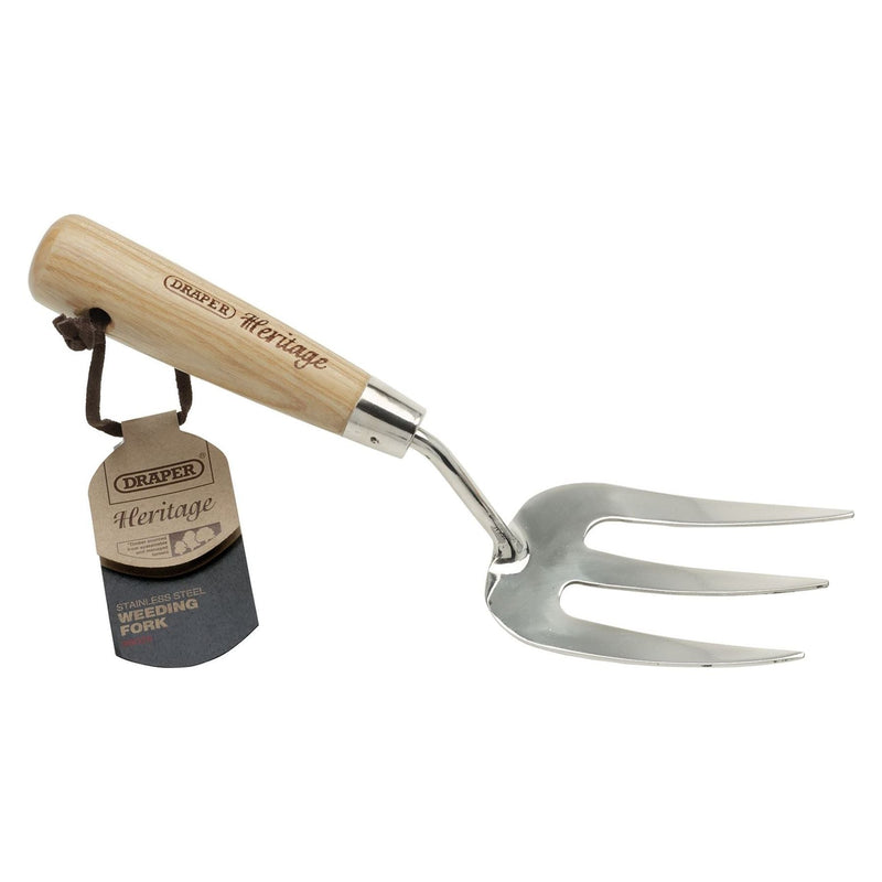 Draper Heritage Stainless Steel Hand Weeding Fork with Ash Handle 99025 Draper - Town Tools 