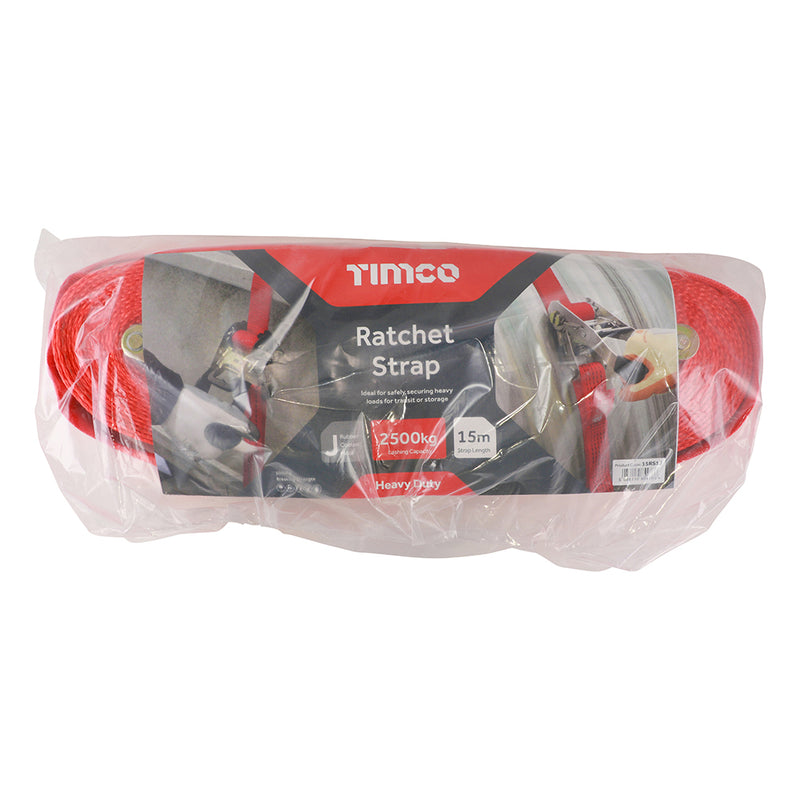 TIMCO J Hook Ratchet Strap Heavy Duty - 10m x 50mm