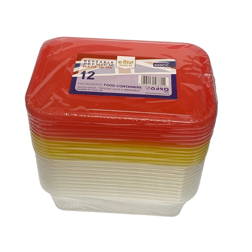 Microwave Food Containers 650Cc 12Pk