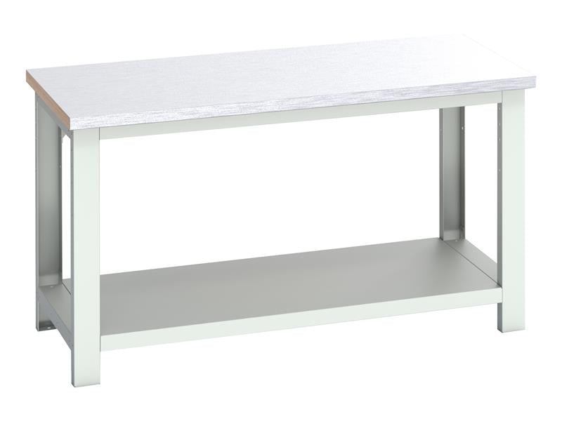 Bott Cubio Bench with Shelf, Steel Clad Top 1500 x 750mm