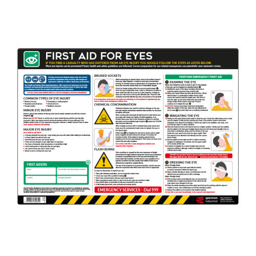 Safety Poster: First Aid for Eyes - PVC Poster (594 x 420mm)
