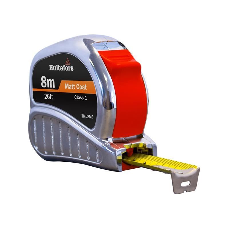 Hultafors TM8ME Chrome Tri-Matic Pocket Tape 8m/26ft (Width 25mm) Hultafors - RockBottom Northampton