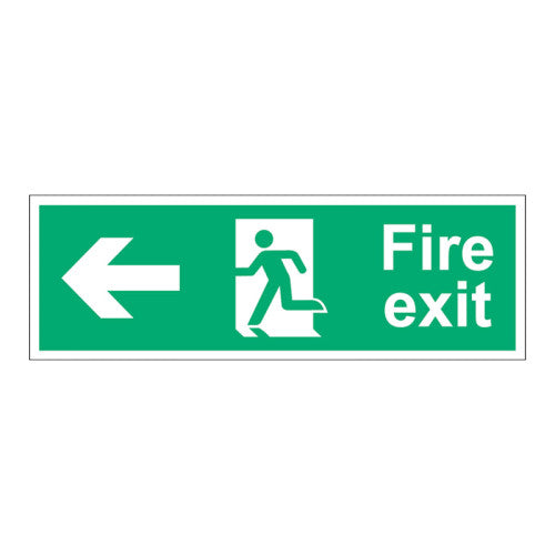 Fire Exit (Man arrow left) - SAPP (450 x 150mm) - Min Order 2