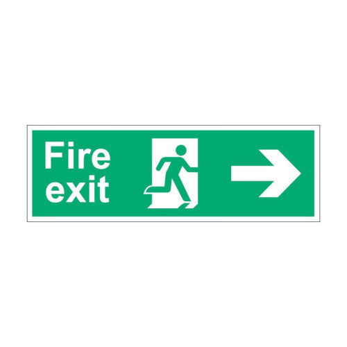 Fire exit (Man arrow right) - Self Adhesive PP (450 x 150mm)