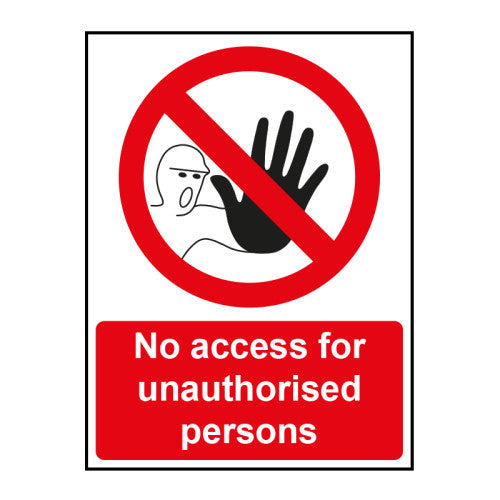 No access for unauthorised persons - SAV (150 x 200mm)
