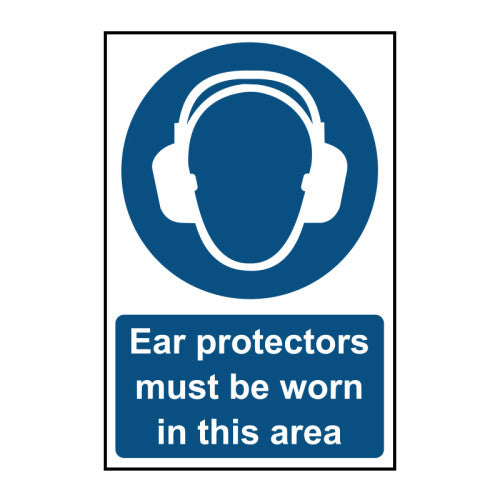 Ear protectors must be worn in this area - Self Adhesive PP (400 x 600mm)