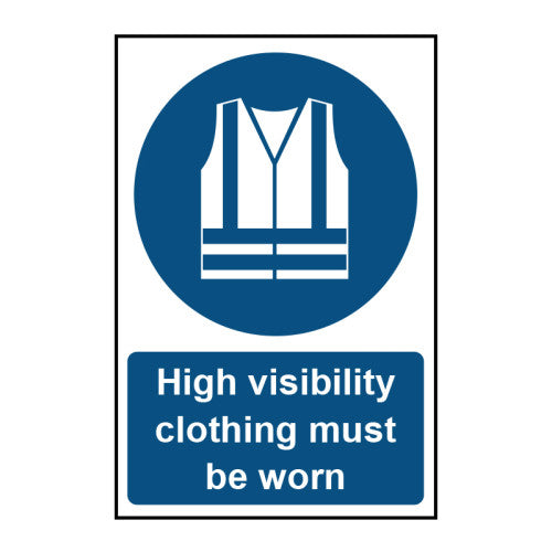 High visibility clothing must be worn - SAV (200 x 300mm) Pk of 5